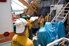 Frivillige prester arrangerer levering av forsyninger og andre hjelpemidler, inkludert «Lifeboat for Haiti» som transporterte over 100 tonn forsyninger fra USA til Haiti.
